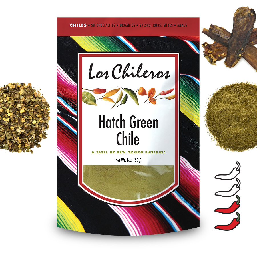 Los Chileros Hatch Green Chile Powder Whole Flame Roasted Flaked